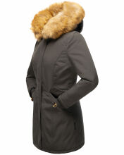 Marikoo Karmaa Damen Parka Winterjacke warm gefüttert Anthrazit Größe XL - Gr. 42