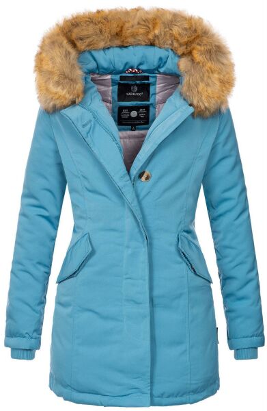 Marikoo Karmaa Damen Parka Winterjacke warm gefüttert Light Blue Größe XS - Gr. 34