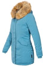 Marikoo Karmaa Damen Parka Winterjacke warm gefüttert Light Blue Größe XS - Gr. 34