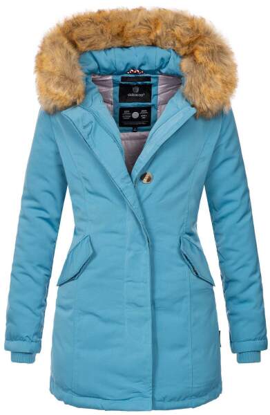 Marikoo Karmaa Ladies winter jacket parka coat warm lined - Light-Blue-Gr.S