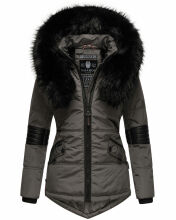 Navahoo Nirvana Damen Parka Winterjacke mit Kunstfell Anthrazit Größe XS - Gr. 34