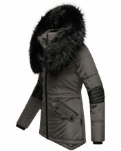 Navahoo Nirvana Damen Parka Winterjacke mit Kunstfell Anthrazit Größe XS - Gr. 34