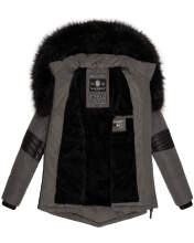 Navahoo Nirvana ladies parka winter jacket with fur collar - Anthracite-Gr.XS