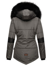 Navahoo Nirvana Damen Parka Winterjacke mit Kunstfell Anthrazit Größe S - Gr. 36