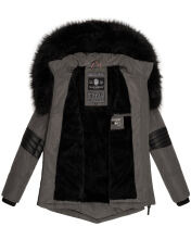 Navahoo Nirvana Damen Parka Winterjacke mit Kunstfell Anthrazit Größe S - Gr. 36