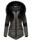 Navahoo Nirvana Damen Parka Winterjacke mit Kunstfell Anthrazit Größe S - Gr. 36