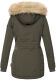 Navahoo Schneeengel Damen Winterjacke warm gefüttert mit Kapuze Anthrazit Größe XS - Gr. 34