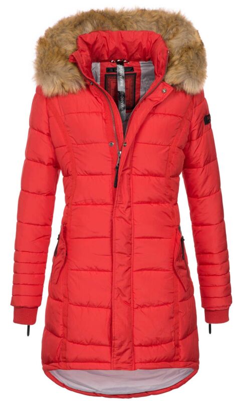 Navahoo Papaya Damen gesteppte Winterjacke mit Doppelzipper und gef&uuml;ttert Rot Gr&ouml;&szlig;e XXL - Gr. 44