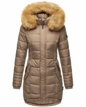 Navahoo Papaya Damen gesteppte Winterjacke mit Doppelzipper und gefüttert Taupe Größe S - Gr. 36