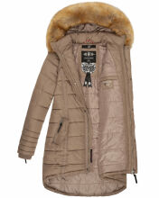 Navahoo Papaya Damen gesteppte Winterjacke mit Doppelzipper und gefüttert Taupe Größe S - Gr. 36