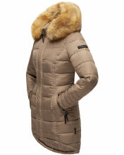 Navahoo Papaya Damen gesteppte Winterjacke mit Doppelzipper und gefüttert Taupe Größe L - Gr. 40