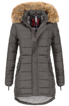 Navahoo Papaya Damen gesteppte Winterjacke mit Doppelzipper und gefüttert Anthrazit Größe XS - Gr. 34