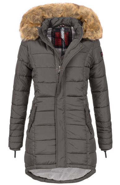 Navahoo Papaya Damen gesteppte Winterjacke mit Doppelzipper und gefüttert Anthrazit Größe S - Gr. 36