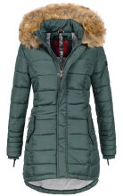 Navahoo Papaya Damen gesteppte Winterjacke mit Doppelzipper und gefüttert Forest Green Größe XS - Gr. 34