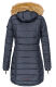 Navahoo Papaya Damen gesteppte Winterjacke mit Doppelzipper und gefüttert Navy Größe XS - Gr. 34