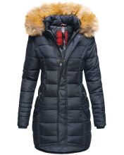 Navahoo Papaya Damen gesteppte Winterjacke mit Doppelzipper und gefüttert Navy Größe S - Gr. 36