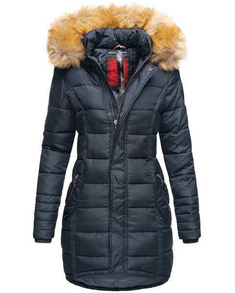 Navahoo Papaya Damen gesteppte Winterjacke mit Doppelzipper und gefüttert Navy Größe L - Gr. 40