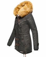 Navahoo LaViva warme Damen Winterjacke mit Teddyfell Anthrazit Größe XS - Gr. 34