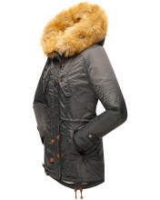 Navahoo LaViva warme Damen Winterjacke mit Teddyfell Anthrazit Größe XS - Gr. 34