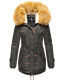 Navahoo LaViva warme Damen Winterjacke mit Teddyfell Anthrazit Größe XS - Gr. 34