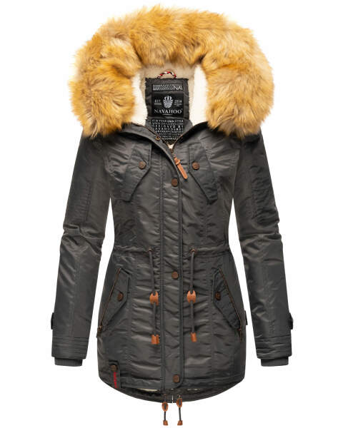 Navahoo LaViva warm ladies winter jacket with teddy fur Anthracite-Gr.S