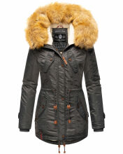 Navahoo LaViva warme Damen Winterjacke mit Teddyfell Anthrazit Größe S - Gr. 36