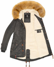 Navahoo LaViva warme Damen Winterjacke mit Teddyfell Anthrazit Größe S - Gr. 36