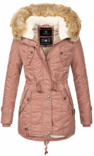 Navahoo LaViva warme Damen Winterjacke mit Teddyfell Terakotta Größe XS - Gr. 34