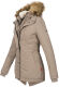 Marikoo Akira warme Damen Winterjacke mit Kapuze Taupe Größe XS - Gr. 34