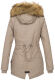 Marikoo Akira warme Damen Winterjacke mit Kapuze Taupe Größe XS - Gr. 34