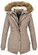 Marikoo Akira warme Damen Winterjacke mit Kapuze Taupe Größe M - Gr. 38