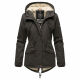 Marikoo Manolya Damen Parka Winterjacke mit Teddyfell Anthrazit Größe XS - Gr. 34