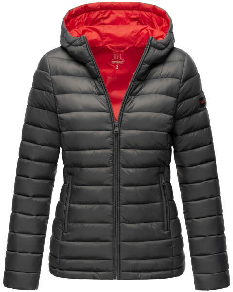 Marikoo Lucy ladies quilted jacket with hood - Anthracite-Gr.S