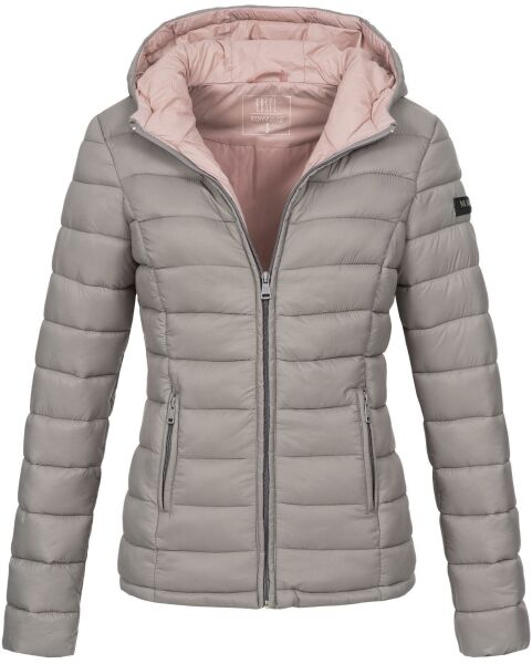 Marikoo Lucy ladies quilted jacket with hood - Gray-Gr.M