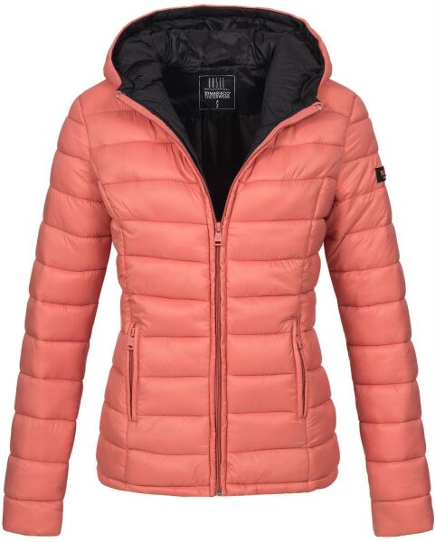 Marikoo Lucy ladies quilted jacket with hood - Coral-Gr.L