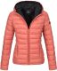 Marikoo Lucy ladies quilted jacket with hood - Coral-Gr.L