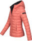 Marikoo Lucy ladies quilted jacket with hood - Coral-Gr.L