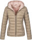 Marikoo Lucy Damen gesteppte Übergangsjacke Taupe Größe S - Gr. 36