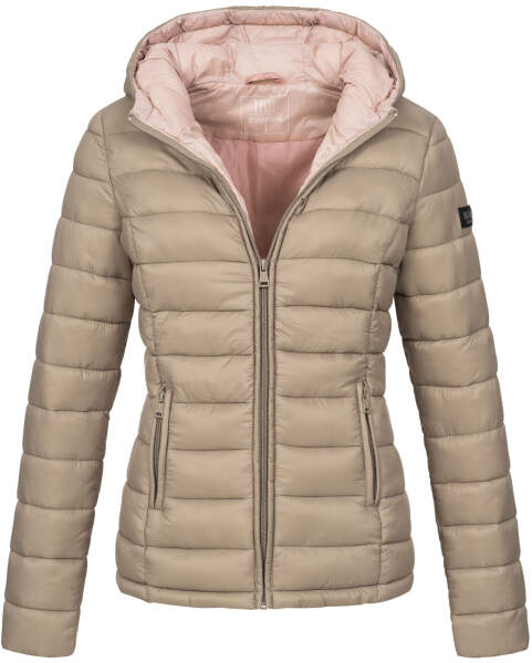 Marikoo Lucy ladies quilted jacket with hood - Taupe-Gr.L