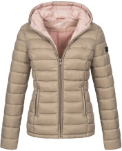 Marikoo Lucy ladies quilted jacket with hood - Taupe-Gr.XXL