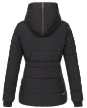 Marikoo Nekoo warm gefütterte Damen Winterjacke mit Kunstfell Schwarz Größe XS - Gr. 34