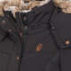 Marikoo Nekoo warm gefütterte Damen Winterjacke mit Kunstfell Schwarz Größe XS - Gr. 34