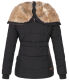 Marikoo Nekoo warm gefütterte Damen Winterjacke mit Kunstfell Schwarz Größe S - Gr. 36