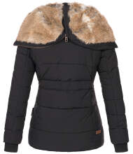 Marikoo Nekoo ladies winterjacket lined with faux fur - Black-Gr.XL