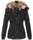Marikoo Nekoo ladies winterjacket lined with faux fur - Black-Gr.XXL