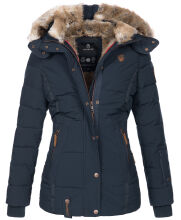 Marikoo Nekoo warm gefütterte Damen Winterjacke mit Kunstfell Navy Größe XS - Gr. 34