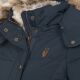 Marikoo Nekoo warm gefütterte Damen Winterjacke mit Kunstfell Navy Größe S - Gr. 36