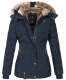 Marikoo Nekoo ladies winterjacket lined with faux fur - Navy-Gr.M