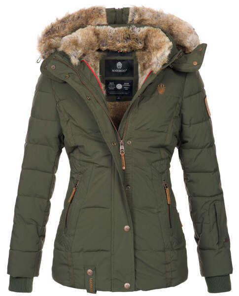 Marikoo Nekoo ladies winterjacket lined with faux fur - Olive-Gr.XS
