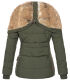 Marikoo Nekoo warm gefütterte Damen Winterjacke mit Kunstfell Olive Größe XS - Gr. 34